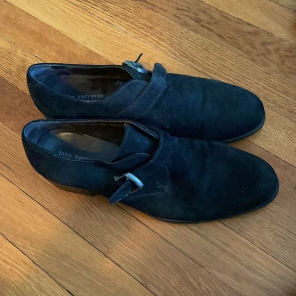 John Varvatos Black Suede Shoes w/ Buckle main image 4